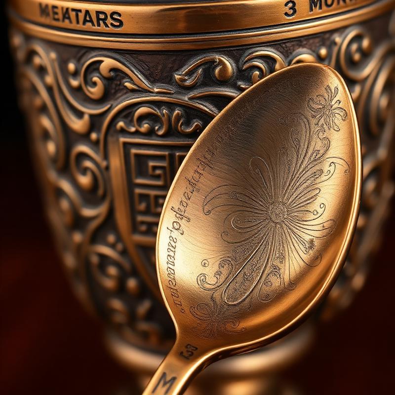 Kansa Glass and Spoon Close-up